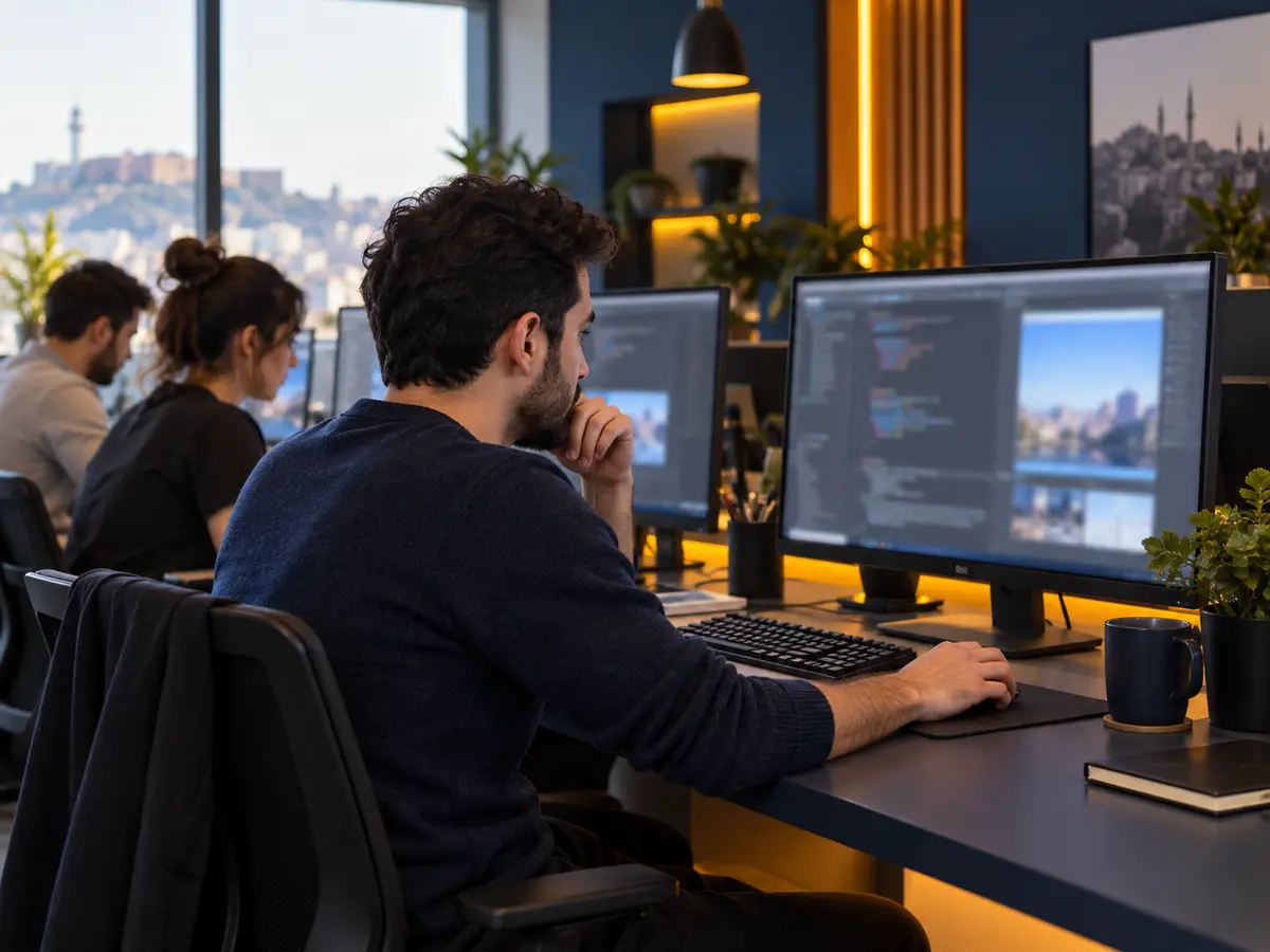 Kursiyer Python Programlama Kursu projesi üzerinde çalışıyor